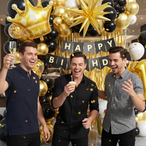 21st Birthday Decorations Kit - 150pcs Balloons, Foil Balloons & Fringe Curtains