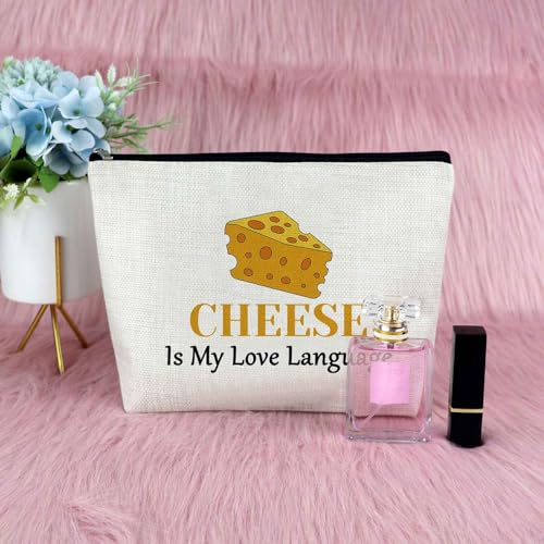 Sfodiary Cheese Lover Gift Makeup Bag - 9 Food Gifts Cosmetic Bag for Women