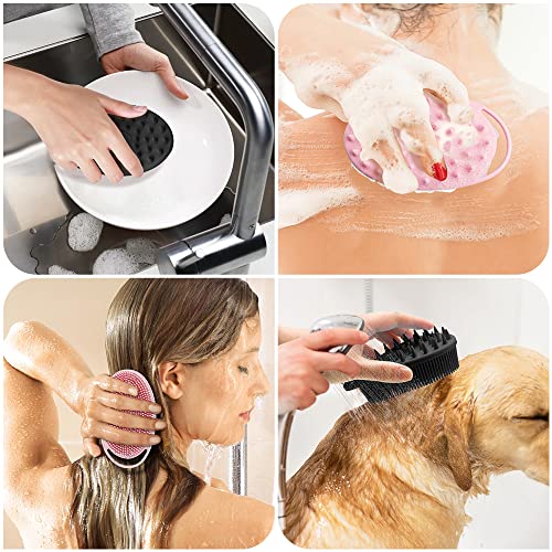 Silicone Body Scrubber 2-Pack - Exfoliating Shower Brush & Scalp Massager