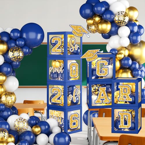 Class of 2026 Graduation Decorations Set - Blue & Gold Balloon Arch