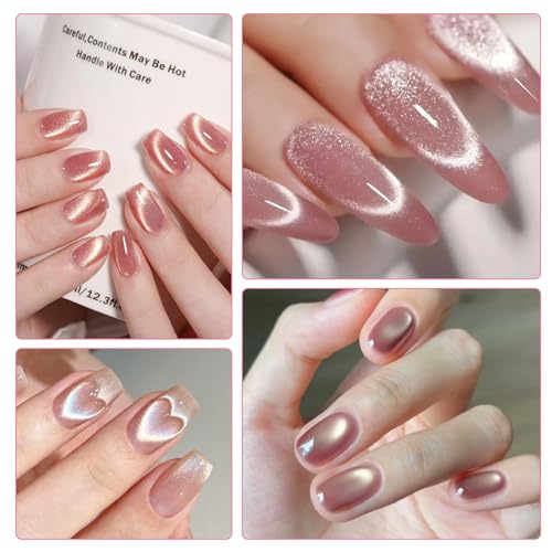 EBANKU 5PCS Cat Eye Nail Magnet Set with Mixed Magnet Tools - DIY Nail Art Kit