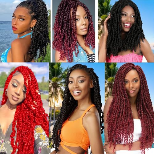 White Passion Twist Crochet Hair 14 Inch 3 Packs Pre-Separated Synthetic Braiding for Black Women