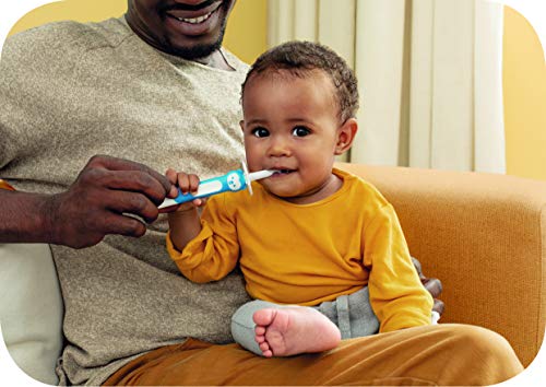 MAM Baby Training Toothbrush with Safety Shield & Character Brushy The Bear – Pink, Pack of 2, 5+ Months