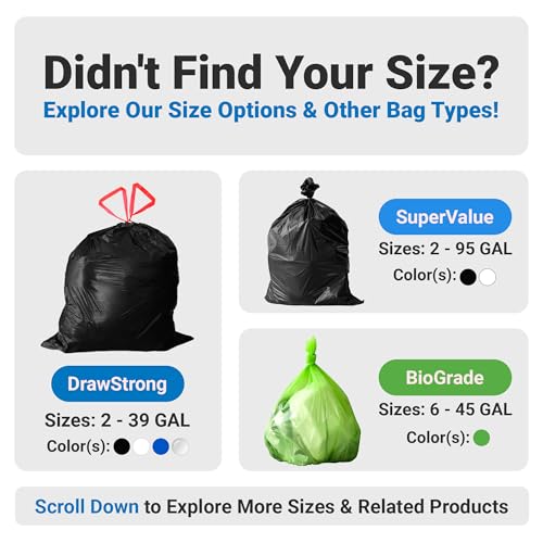 Reli 30 Gallon Heavy Duty Drawstring Trash Bags - 25 Count