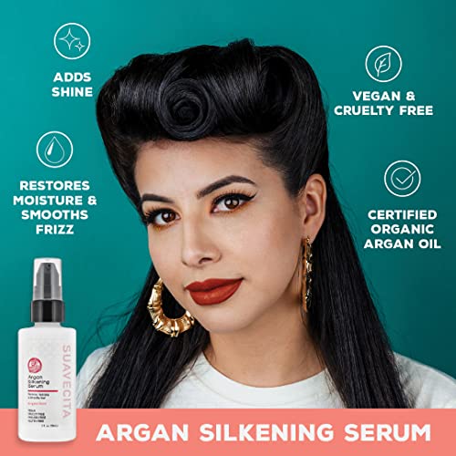 Suavecita Argan Silkening Serum - Frizz Control Hair Treatment 2 Fl Oz