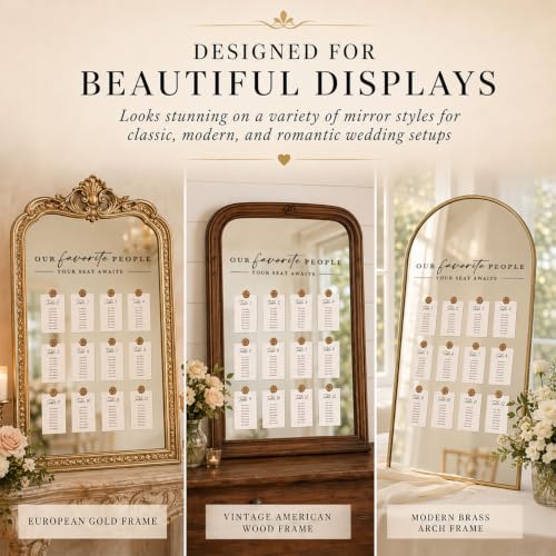 Wedding Seating Chart Mirror Decal - Our Favorite People Welcome Sign