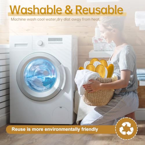 Large Yellow Disposable Spa Slippers for Premium Guests - 2-6 Pairs