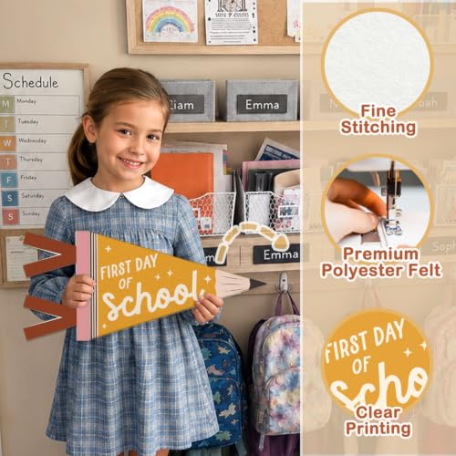 First Day of School Felt Pennant Banner | Back to School Decor