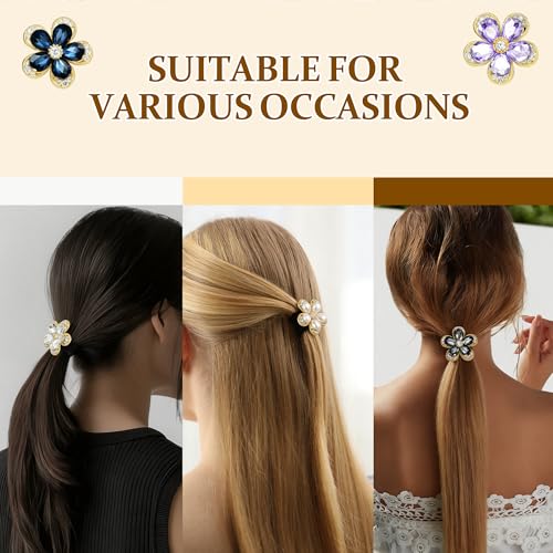 CWJCYTNSN 10 Pcs Flower Hair Cuff Ponytail Holders Black Elastic Hair Ties Kit