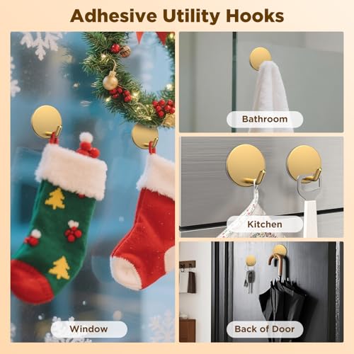 OUTXE Heavy Duty Wreath Hanger | 2-Pack Adhesive Hooks for All Seasons