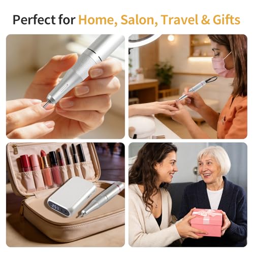 Vinid Professional Electric Nail Drill, 38,000RPM Rechargeable Manicure Kit