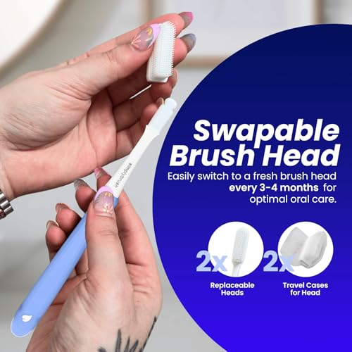 Ultra-Soft Toothbrush for Sensitive Gums with 2 Reusable Heads
