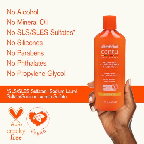 Cantu Sulfate-Free Shea Butter Cleansing Cream Shampoo 13.5 oz - Natural Hair Care