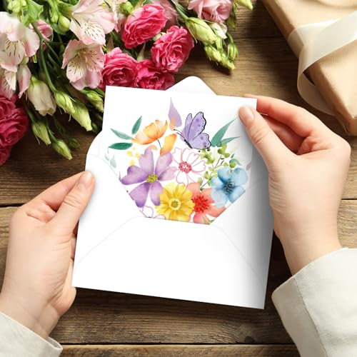 Quera 24 Pack Floral Blank Greeting Cards with Envelopes - 4"x 6"