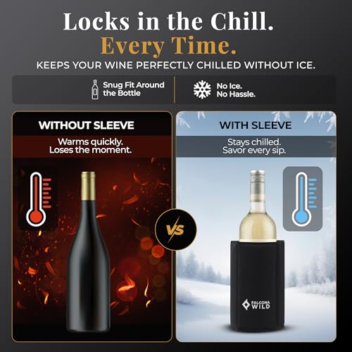 Falcona Wild Wine Cooler Sleeve - Adjustable Chiller for Bottles