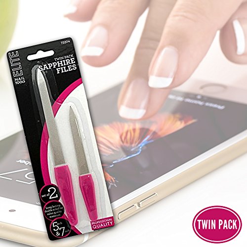 Swissco Elite Pink Twin Pack Nail Files - Travel & Home Use, 5 & 7 Inch