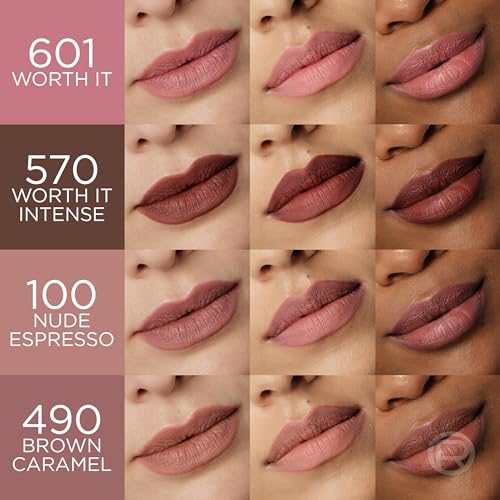 L'Oreal Paris Blurfiller Lip Liner, Lightweight, Buildable, and Sculpting Lip Pencil, Line, Define, and Contour for Fuller-Looking Lips, Nude Espresso, 0.21 oz