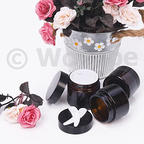 Wokape 40-Piece Amber Glass Jar Set with Lids and Spatulas for Cosmetics