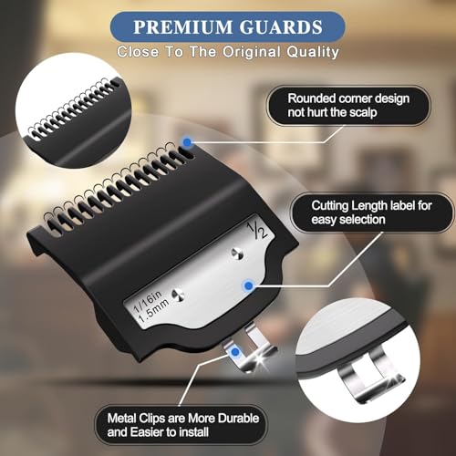 Professional for Wahl Clipper Guards Set, 10 Pcs Coded Cutting Guides #3170-400- 1/16¡± to 1¡± Compatible with All Wahl Clippers