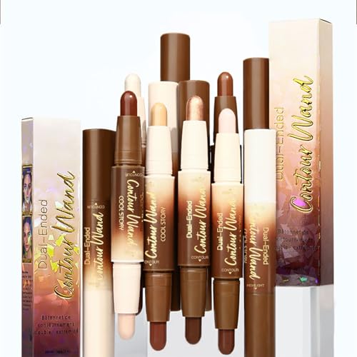 odkpoaaa 2-in-1 Dual-End Contour & Highlighter Stick - Fair, Waterproof Makeup