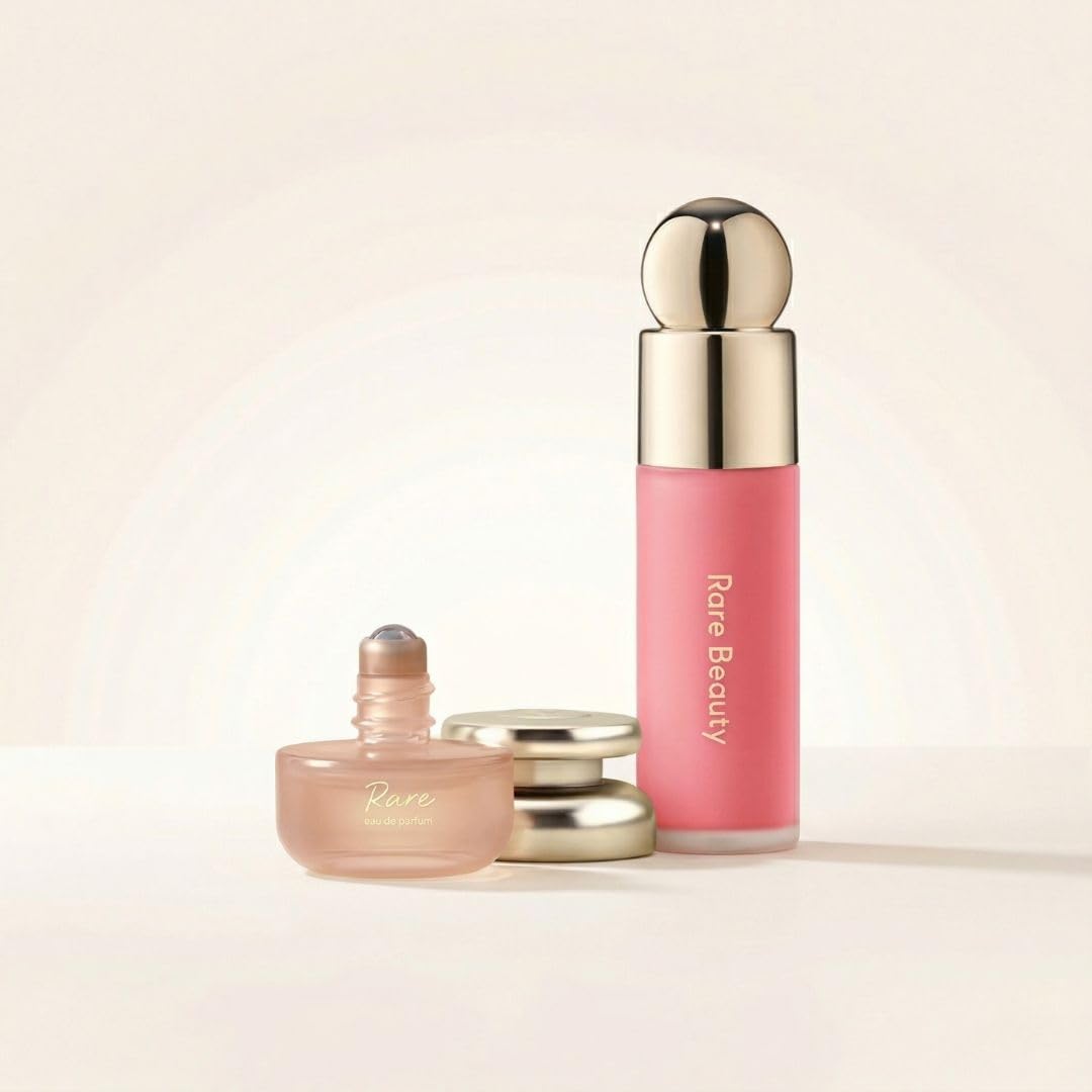 Rare Beauty Mini Fragrance & Blush Set - EAU De Parfum Rollerball & Liquid Blush in Happy (0.16 Fl Oz & 0.25 Oz)