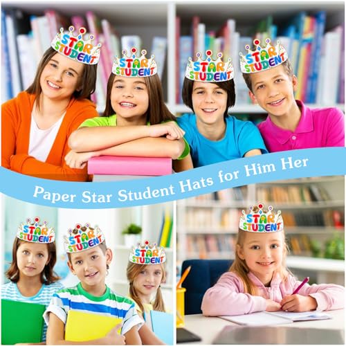 D4DREAM 24pcs Adjustable Paper Crowns Craft Kits for Kids