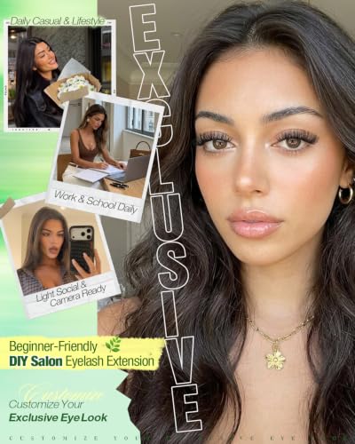 YDAGKH Flora 12-18mm Wispy Natural Cluster Eyelashes - Soft, Fluffy D-Curl Lashes, DIY Volume Extensions, 144 Pcs