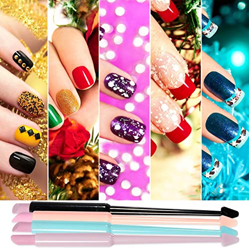 SILPECWEE 4 Pieces Pumice Stone Nail Files & Cuticle Removers - Professional Nail Art Tools