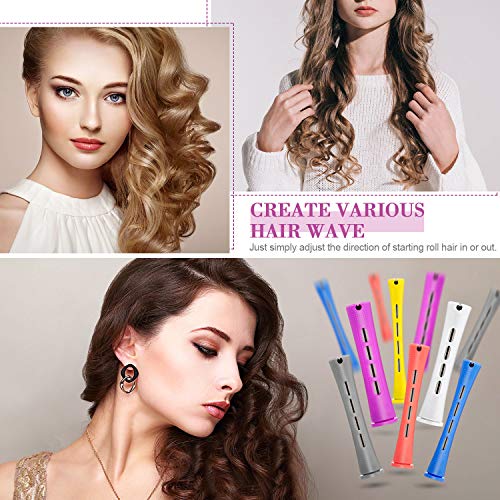 60-Piece Hair Perm Rods Set with Tail Comb - Multi-Size Cold Wave Rollers