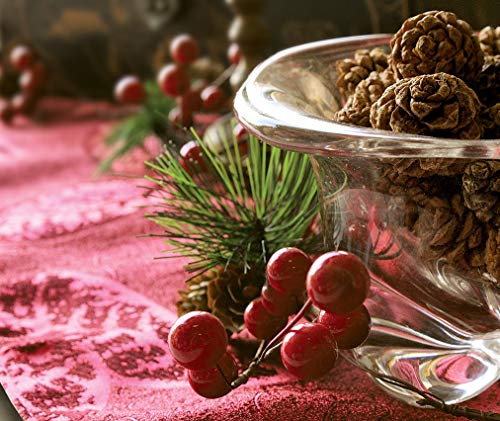6 Feet Red Berry Garland - Unlit Christmas Decor for Fireplace & Mantel