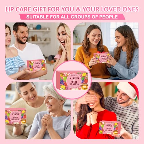 VISRIE Honey Lip Balm 12-Pack - Propolis & Natural Beeswax Flavored Lip Masks