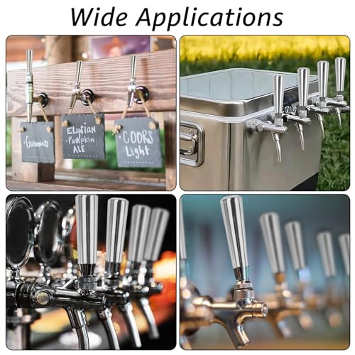 Stainless Steel Beer Tap Handle - Upgraded 3/8” Thread Kegerator Accessory