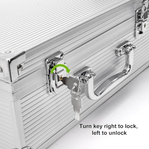 Aluminum Tattoo Equipment Carry Case with Lock - 12.6" Portable Storage Box