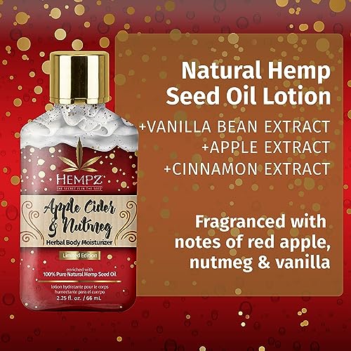 Hempz Cider & Nutmeg Herbal Body Lotion - Hydrating Hemp Seed Moisturizer