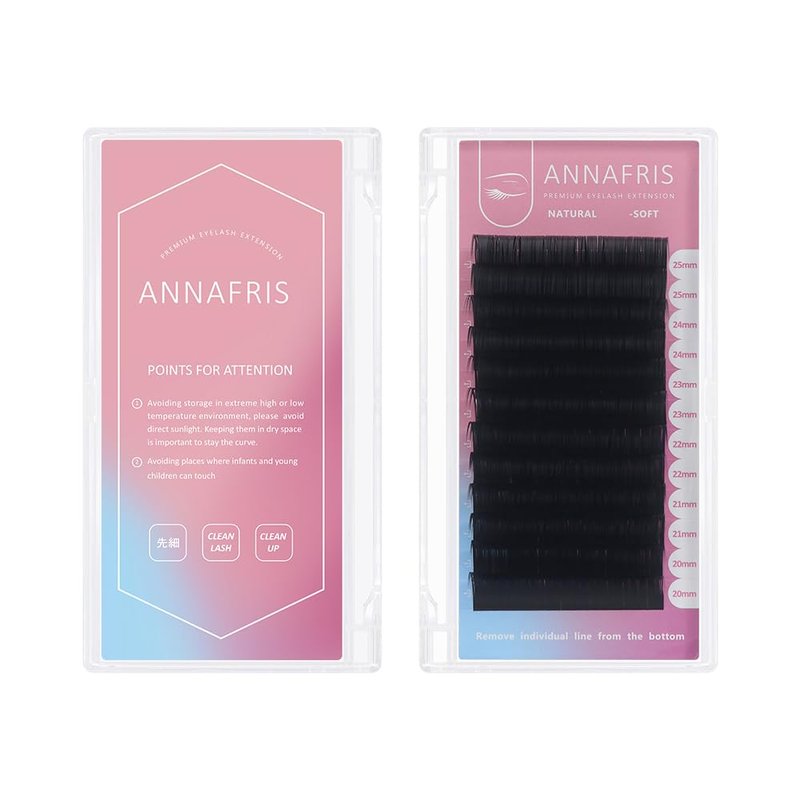 ANNAFRIS 16 Rows Volume Classic Eyelash Extension Matte Black Individual False Eye Lashes Extension Salon Use Natural Soft Fake Eyelashes Supplies