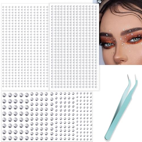 Self-Adhesive Face Gems & Rhinestones for Makeup - 1120pcs