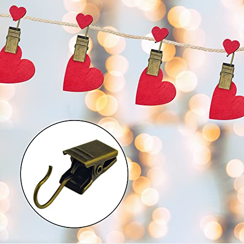 WMYCONGCONG 100 PCS Heavy-Duty Metal Hook Clips for Curtains