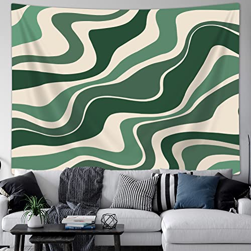 Sage Green Swirls Tapestry - Vintage Abstract Wall Art 60x40