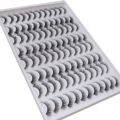 Azenlo 3D Fluffy Cat Eye Lashes - 48 Pairs Faux Mink, 14mm, ZSR-019