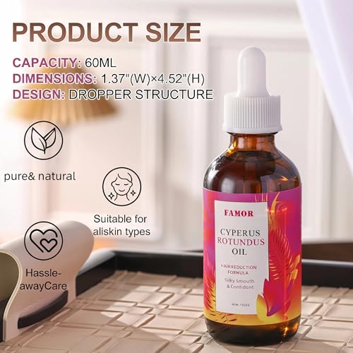 Cyperus Rotundus Oil 60ml / 2.0Fl Oz-Natural Cyperus Rotundus Oil Moisturizing & Soothing For Reducing Body Hair GrowthWomen & Men All Skin Types.