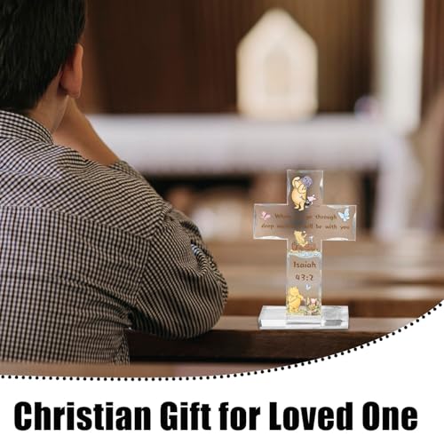 Winnie Inspirational Acrylic Cross Plaque - Encouraging Christian Gift