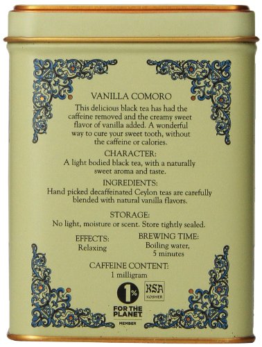 Harney & Sons Vanilla Comoro Decaf Black Tea - 20 Sachets Tin