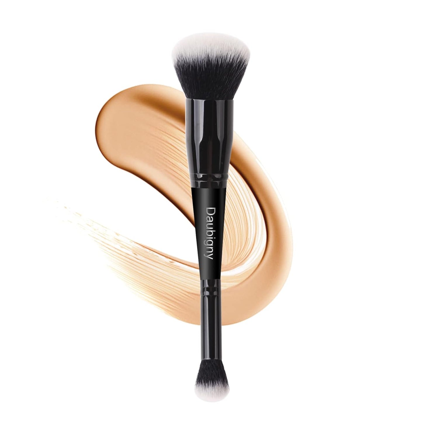 Dual-Ended Foundation & Concealer Makeup Brush - Premium Luxe Hair for Flawless Blending | Angled Design