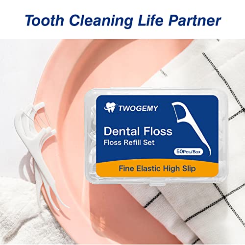 Twogemy Dental Floss Picks - 100 Count Interdental Cleaning Sticks