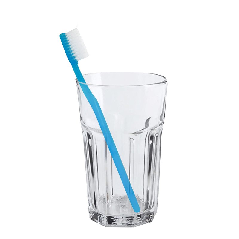 FKYzixeh Blue Handle Toothbrushes Individually Wrapped, Disposable Toothbrush Bulk for Hotel, Airb&b and Homeless Care (50 Pack)
