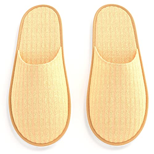 Maeline Disposable Spa Slippers - 6 Pairs, Unisex Cozy Slip-on for Guests