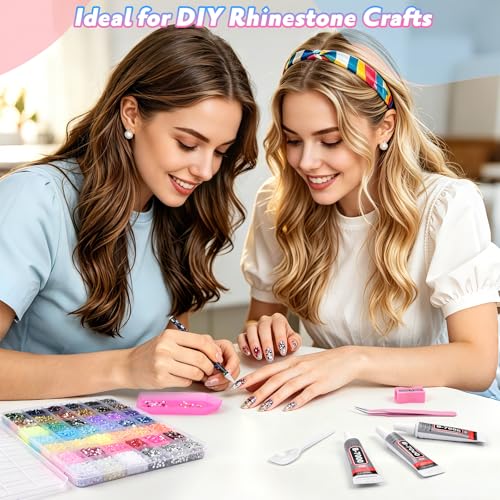 42000 Pcs Jelly Rhinestones Kit with B7000 Glue & Tools