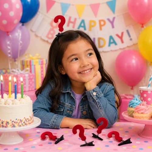 20pcs Question Mark Hair Clips - Cute Novelty Barrettes for All Ages