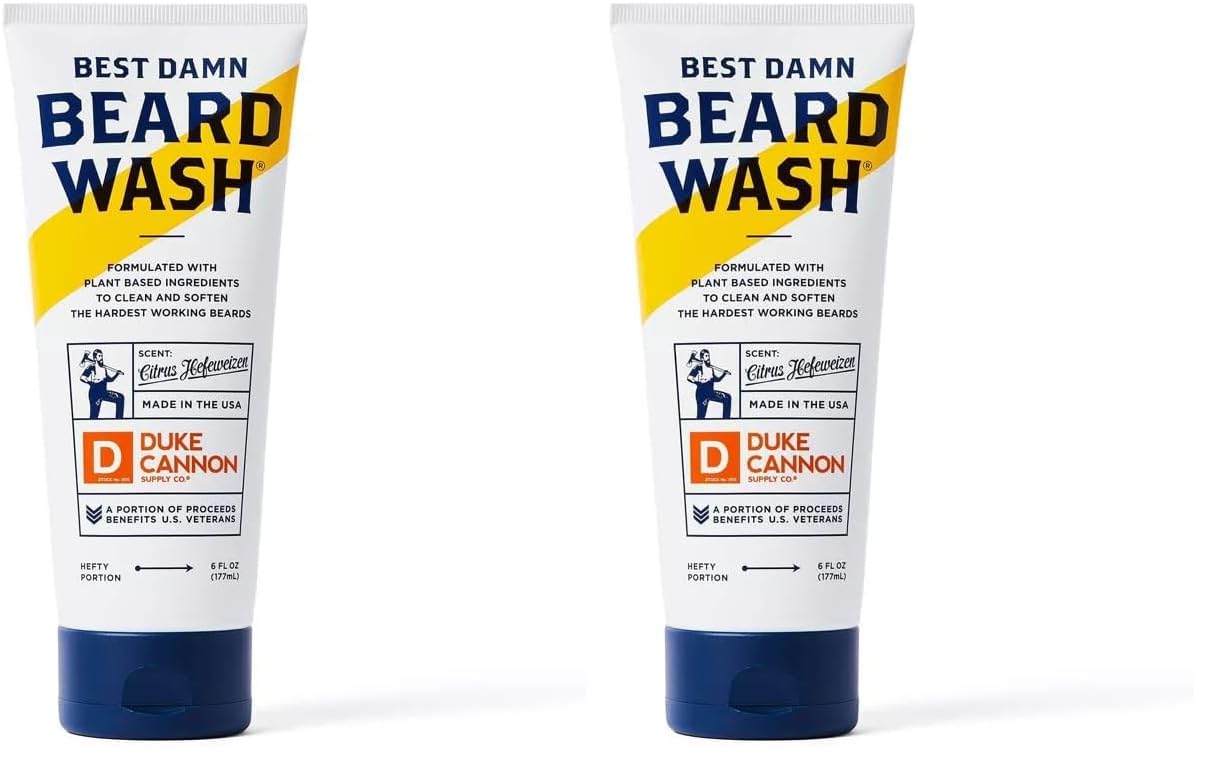 Duke Cannon Supply Co. Best Beard Wash, 6 Ounce/Made with Natural and Organic Ingredients (Pack of 2)