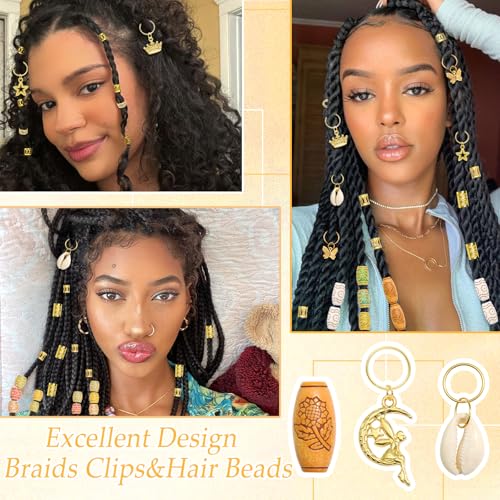 177PCS Hair Jewelry Set for Braids, Locs & Dreadlocks with Charms & Cuffs